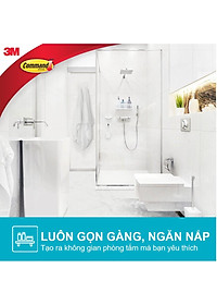 Móc dán tường chống thấm nước Command 3M cỡ lớn chịu lực 2.2kg - Độ bền cao, bám cực chắc, tháo cực dễ 17003B