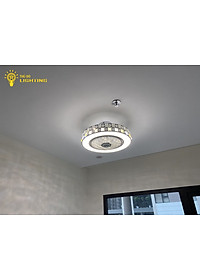 Quạt ỐP Trần Hàn Quốc Trang Trí Phòng Khách Phòng Ngủ 3 Chế Độ Màu Điều Khiển Từ Xa Hẹn Giờ Thông Minh