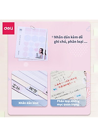 File Lá Học Sinh A4 Deli - 30/40 Lá - Xanh Dương/Hồng/Trắng - 1 Chiếc - 72493 / 72494