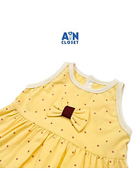 Đầm bé gái họa tiết Bi nhí vàng thun cotton - AICDBGF8URFV - AIN Closet