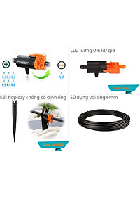 Bộ Tưới Nhỏ Giọt Cơ Bản Claber Drip Starter Kit, dùng cho 20 chậu cây, đầu tưới nhỏ giọt điều chỉnh lưu lượng 0-6 l/h DRIPKIT20TC Claber