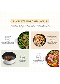 Nồi Điện Đa Năng BEAR SB-NL25L - Đế Rời Đun Sôi Siêu Nhanh Chiên Xào Hấp Dung Tích 2.5 Lít Công Suất 1000 W - Hàng Chính Hãng