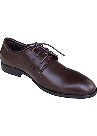 Giày tây nam buộc dây Trường Hải màu nâu đế cao su  cao 3.5cm da bò thật GT0121