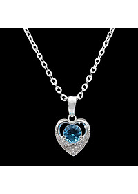 Dây Và Mặt Dây Chuyền Nữ Bạc Hiểu Minh DMD408BL trái tim
