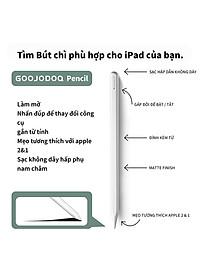 [HÀNG CHÍNH HÃNG GOOJODOQ] CD3240 - Bút Cảm Ứng GD12 Cho IPad Với Tính Năng Chống Tì Tay - Sạc Không Dây Dành Cho "Ipad Air 3 2019 Pro 11 Pro 12.9 Ipad mini 5 Ipad 10.2 iPad 2018 & 2019 & 2020 Không phù hợp với iPad 2017 2016 2015"