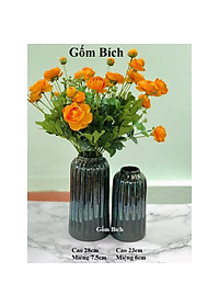 Bình Hoa Lọ Hoa Dáng Lồng Chim Men Hỏa Biến Gốm Sứ Bát Tràng - Gốm Bích