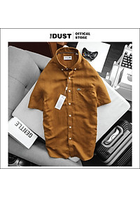 Áo sơ mi nam cộc tay trơn cổ bẻ basic LCT chuẩn form chất liệu linen cao cấp, trẻ trung lịch lãm - THE DUST