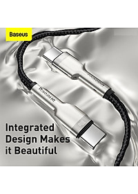 Cáp sạc siêu nhanh 100W truyền dữ liệu Baseus Cafule Series Metal Data Cable Type-C to Type-C (100W) - Hàng Chính Hãng