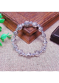 Vòng tay, lắc tay bạc, Phật Diện, Kiểu Cổ, phong cách phật giáo, kèm hộp đựng lót nhung.