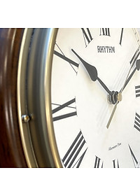 Đồng hồ treo tường Nhật Bản RHYTHM CMH723CR06, Kt 27.0 x 7.0cm, 860g, Vỏ Gỗ