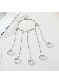 Chuỗi disco kết hợp nhẫn punk sáng tạo vòng mở liền ngón phong cách Âu Mỹ