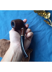 Tẩu thuốc gỗ mun cao cấp sang trọng ( tặng kèm túi vải đựng tẩu)