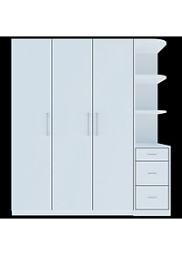 [Miễn phí vận chuyển & Lắp đặt tại TP. Hồ Chí Minh] Tủ quần áo gỗ cao cấp thiết kế thông minh 3 cánh, nhiều ngăn hộc phong cách sang trọng Ohaha - TQA032 - Màu D/Màu Trắng