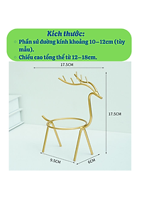 Gạt Tàn Hình Hươu Nghệ Thuật Cao Cấp- Gạt Tàn Trang Trí Kiểu Dáng Hươu Vàng- Gạt Tàn Sứ Hươu Vàng Phong Cách Bắc Âu- Gạt Tàn Sứ Kèm Giá Đỡ Hươu Kim Loại