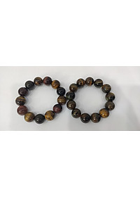 Vòng tay mắt cọp xanh vàng đỏ 16 ly, vòng tay chuỗi đá thạch anh