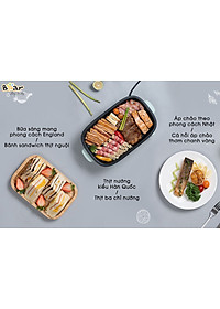 Nồi Điện Đa Năng, Nồi Lẩu Nướng Đa Năng BEAR SUBE004 3 Khay Rời Dung Tích 4L, Công Suất 1200W - Hàng Chính Hãng