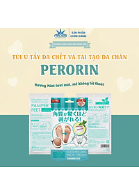 Túi ủ tẩy tế bào chết, dưỡng ẩm chân PERORIN (Mint) - Nhật Bản - Chính hãng - Hộp 1 túi 