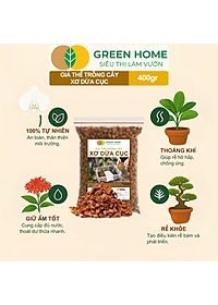 Xơ Dừa Cục Greenhome, Bao 400gr, Giá Thể Đã Qua Xử Lý, Size 1-2cm, Viên Đều Đẹp, Sạch Khuẩn, Trồng Kiểng Lá, Lan