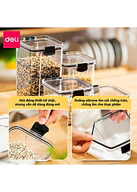 Hộp Nhựa Đựng Thực Phẩm Khô DELI- Hộp Nhựa Đựng Ngũ Cốc Đồ Khô Nắp Kín Chống Ẩm Mốc Nắp Kín Sắp Xếp Nhà Bếp Bảo Quản Thực Phẩm Phân Chia Thực Phẩm Chống Mùi Tủ Lạnh Chống Tràn Chống Rò Rỉ