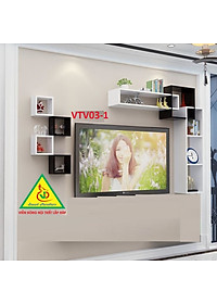 Bộ Kệ Ti Vi Treo Tường Trang Trí - Nội Thất Lắp Ráp