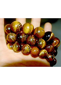 Vòng tay chuỗi đá mắt hổ nâu vàng-Nhiều cỡ ly