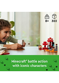 LEGO MINECRAFT 21255 Đồ chơi lắp ráp Cuộc phục kích cổng địa ngục Nether (352 chi tiết)