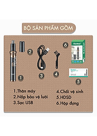 Máy tỉa lông mũi Kemei KM-323 dùng pin sạc USB tiện lợi - Hàng chính hãng