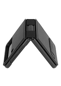 Case bao da chống sốc cho Samsung Galaxy Z Flip 3 trang bị chân chống giá đỡ điện thoại hiệu Nillkin Qin Vegan (bảo vệ máy cực tốt, chất liệu da thật cao cấp, thiết kế thời trang cá tính) - hàng nhập khẩu