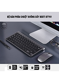 Bộ Bàn Phím Chuột Không Dây Besti BTY01 Nhỏ Gọn, Tiện Lợi Mang Theo- Hàng Chính Hãng