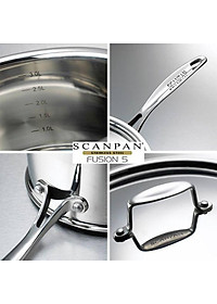 Nồi/quánh inox từ cao cấp Scanpan Fusion 14cm 74231400, thiết kế đúc liền 5 lớp, hàng chính hãng