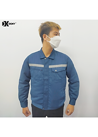 Bộ Áo Điều Hòa DOKY Nhật Bản Chất Liệu Vải Kaki Cao Cấp, PIN Dung Lượng Cao 30.000mAh, Quạt Không Chổi Than 12V Chạy Bền Khỏe - Màu Xanh Than