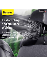 Quạt mini gắn lưng ghế dùng trên xe ô tô Baseus Natural Wind Magnetic Rear Seat Fan (Pin sạc 1000mAh,2 cấp tốc độ, kết nối từ tính),giao màu ngẫu nhiênHÀNG NHẬP KHẨU
