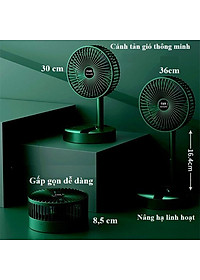 Quạt Mini Tích Điện Để Bàn Super Fan Gấp Gọn Tiện Dụng 3 Cấp Độ Sạc Usb