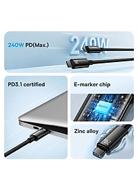 Cáp Sạc Nhanh Baseus Tungsten Gold Type-C to Type-C PD 240W Cho MacBook Samsung S23 Xiaomi iPad Huawei (Fast Charging Data Cable 5A)-Hàng chính hãng