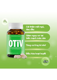 [Tặng Hộp 15v] Combo 2 Hộp 60v - Viên Uống Bổ Não OTIV Ecogreen Giảm Đau Đầu Mất Ngủ, Tăng Trí Nhớ