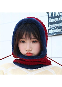 Mũ len lót lông trùm cổ siêu ấm mùa đông rét đậm thích hợp cả nam và nữ - Mu len lot long trum co