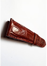 Dây đồng hồ da cá sấu 1 mặt (Nâu đỏ)