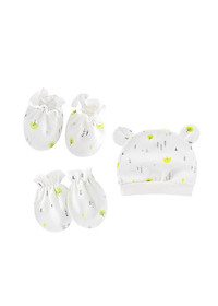 Set mũ, bao tay, bao chân cao cấp cho bé sơ sinh từ 0 - 6 tháng tuổi