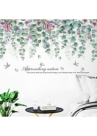 Sticker Giấy Dán Tường Decal Dán tường Mẫu Hoa Lá Cực Xinh ZH013