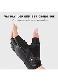 Găng tay xe đạp hở ngón, nửa ngón đệm chống sốc 2 lớp S191 thoáng khí lau mồ hôi, chống trơn trượt Cycling Mai Lee