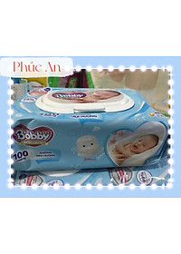 Khăn Ướt Trẻ Em Bobby 100 Tờ Không Mùi - Khăn Ướt Em Bé Bobby Không Mùi Nano Bạc