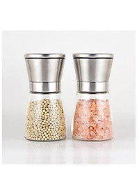 Máy Xay Tiêu Cầm Tay Thủy Tinh - Dụng Cụ Cối Xay Tiêu Nắp Inox Vặn Tay Nhỏ Gọn Tiện Dụng - Hàng Loại 1 - Chính Hãng MINIIN