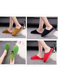 Combo Dép Đi Trong Nhà Thu Đông Đế Chống Thấm Chất Nỉ Nhung Thiết Kế Sang Trọng Cho Nam Và Nữ- Hàng Loại 1- Chính Hãng MINIIN