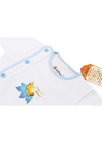 Áo sơ sinh bác sĩ dài tay cúc lệch viền màu cho bé BB01