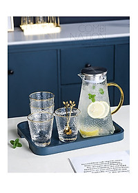 Bộ 6 cốc bình thủy tinh  chịu nhiệt Vân nhám_AVN44