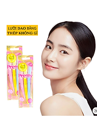 Dao Cạo Lông Mày Cán Dài Kai Pretty 01628-GA0053 (Set 3 cây)