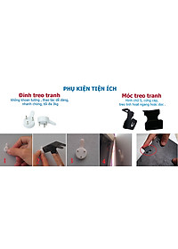 Bộ 4 Khung Hình Kính Treo Tường Tặng bộ ảnh như hình mẫu, Đinh Treo Tranh và sơ đồ treo - Khung Hình Phạm Gia PGCTK61