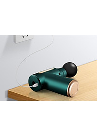 Máy massage cầm tay mini - Súng massage cầm tay đấm lưng mát xa trị liệu cổ vai gáy 4 đầu 6 chế độ, hàng tốt.