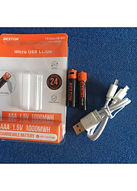 Vỉ 2 Pin sạc AA AAA cao cấp Beston 1.5V Dung lượng cao sạc nhanh trực tiếp bằng cổng micro USB - Hàng Chính Hãng