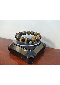 Vòng tay phong thủy đá mắt cọp vàng 14 ly, vòng tay chuỗi đá